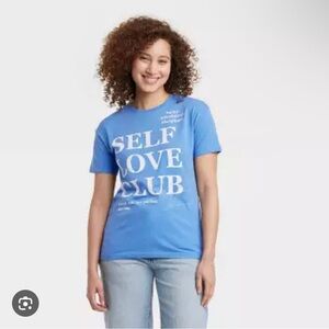 Blue 'Self Love Club' T-Shirt Size Medium Brand New w/ Tags